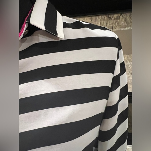 Banana Republic size Small Black/Beige stripes with pink accent - Picture 5 of 10